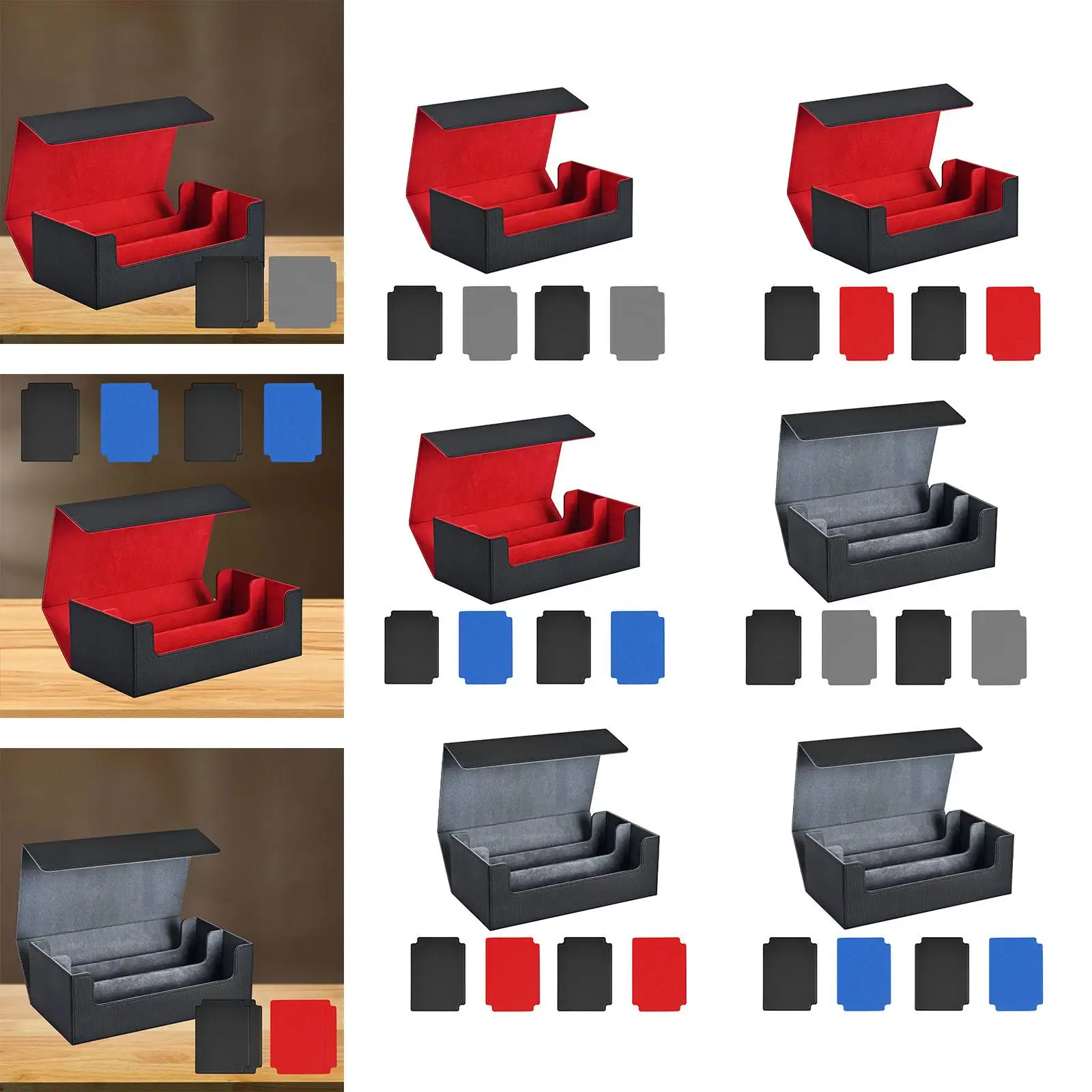 Trading Card Deck Box 2 Rows Container with 4 Card Dividers Playing Card Box