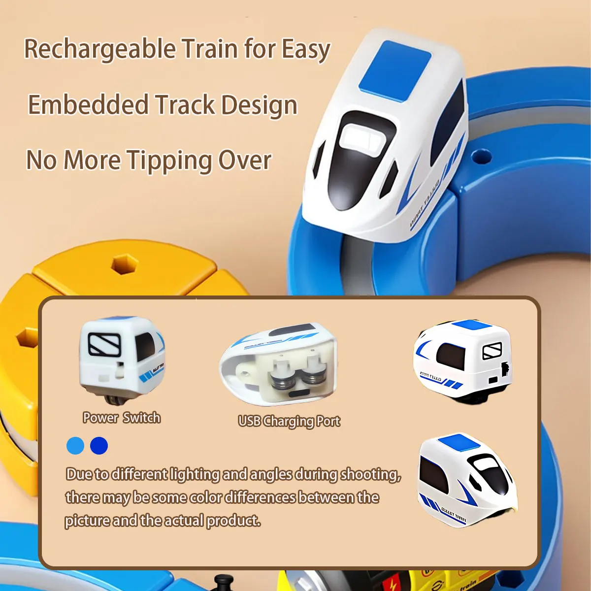 Pista magnética de trenes educativa para niños