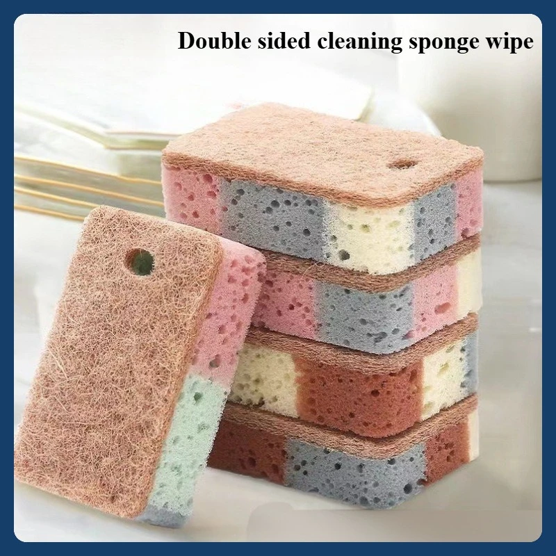 Esponja de limpieza de cocina, se puede utilizar en ambos lados, esponja para lavar platos, paño, herramienta de limpieza del hogar, 1/5 Uds. - imagen 2
