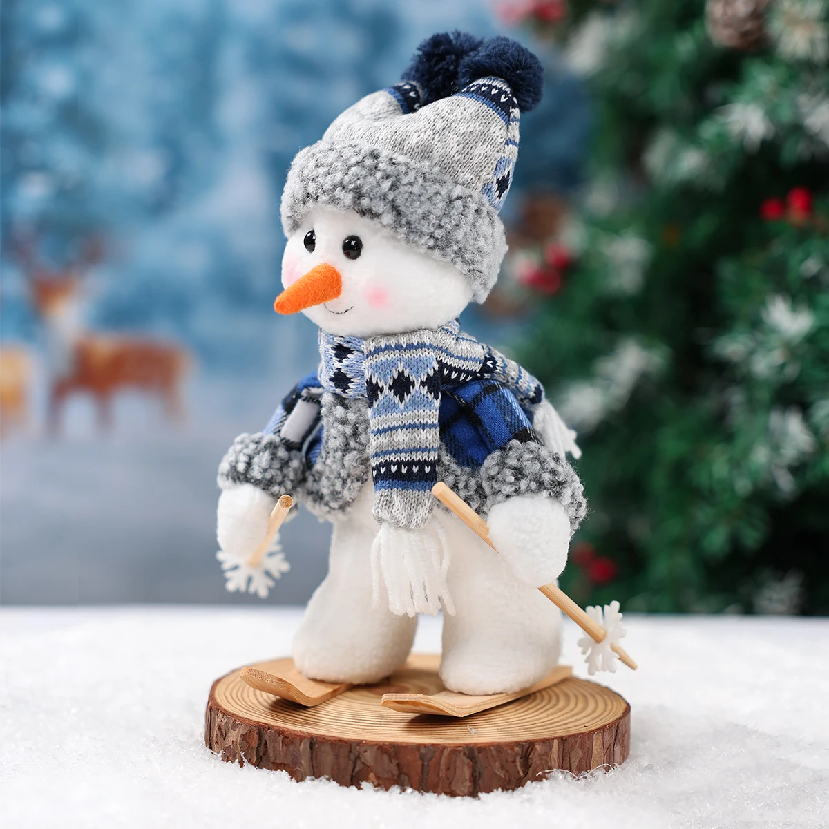 Estatuilla de muñeco de nieve de esquí, decoraciones de Feliz Navidad para 2025 en casa, adornos navideños, regalos de Navidad, regalos de Año Nuevo, 2026 - imagen 4
