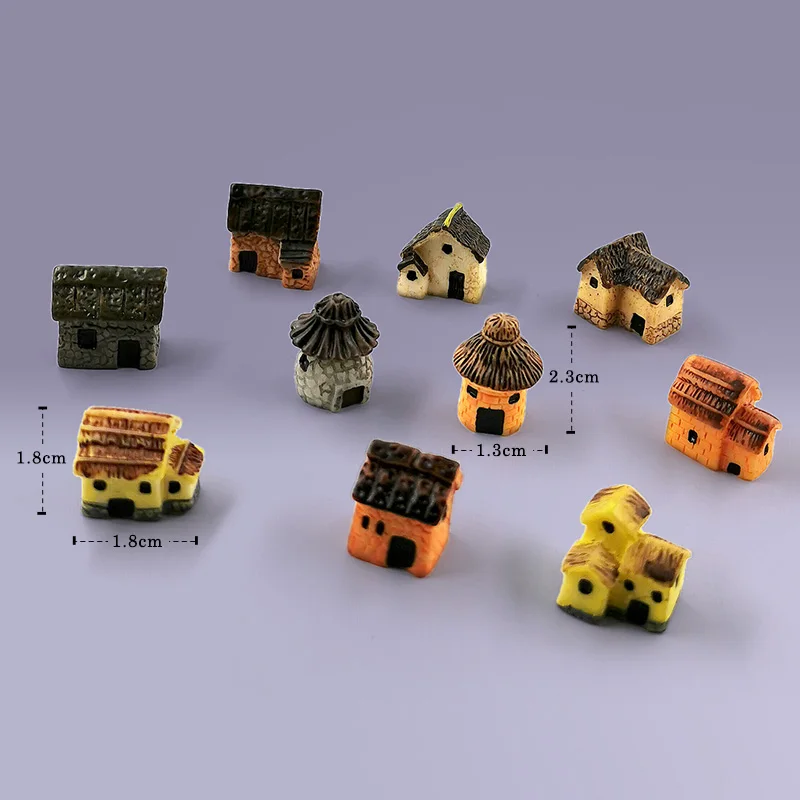 Estatuilla de cabaña de Casa de resina, Micro paisaje, pecera, habitación Kawaii, bricolaje, decoración del hogar, accesorios de decoración de jardín de hadas en miniatura - imagen 5