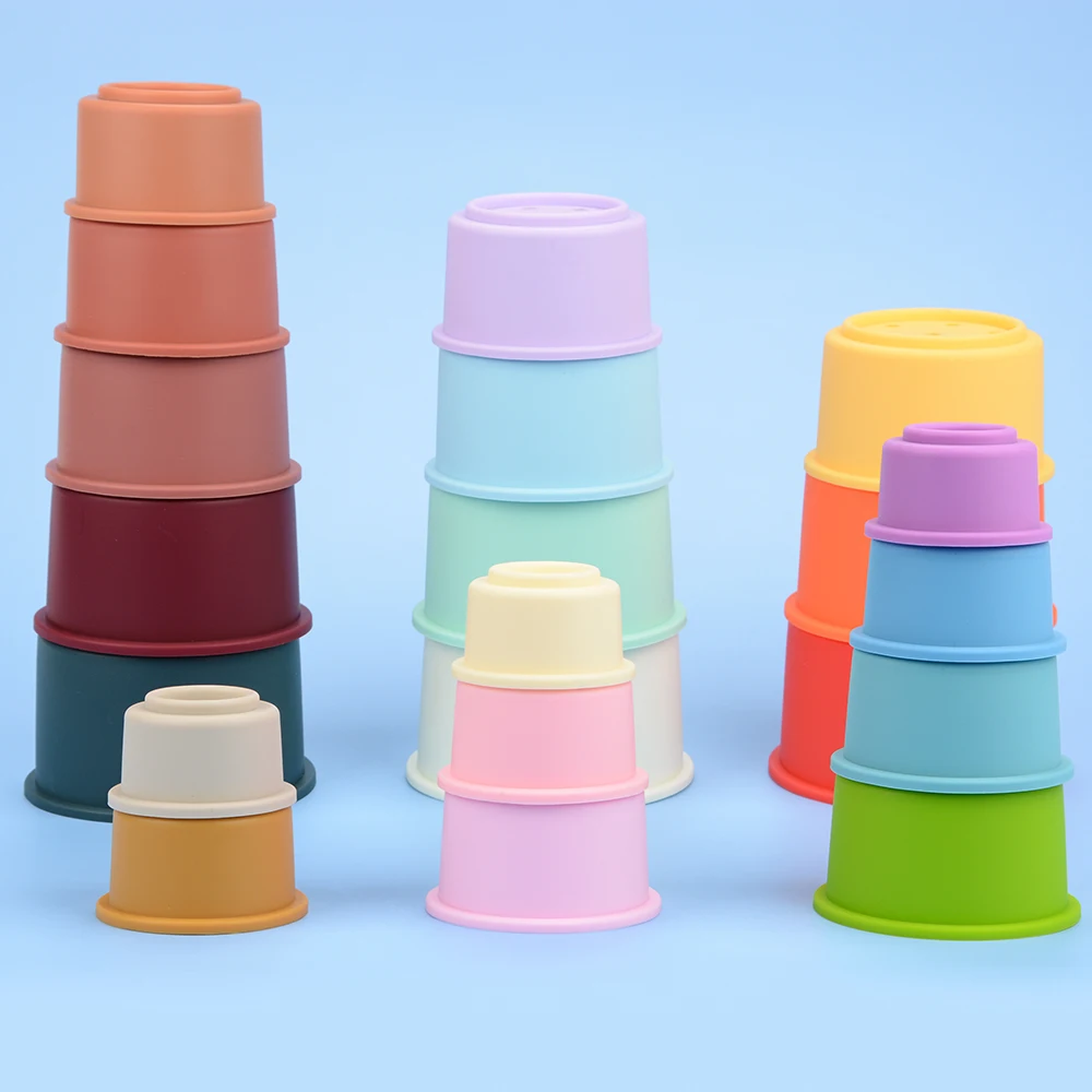 Bloques de construcción de silicona para niños, juguetes de aprendizaje educativo, IQ, Montessori, mejora la percepción del Color, multifunción, sin BPA - imagen 4