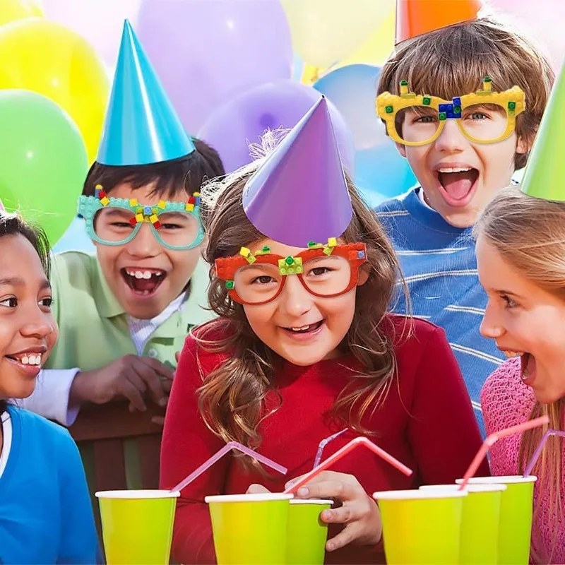 Bloques de construcción DIY, gafas, juegos de bloques de construcción para niños, bloques de construcción creativos, recuerdos de fiesta de cumpleaños, juegos de fiesta de Carnaval - imagen 4