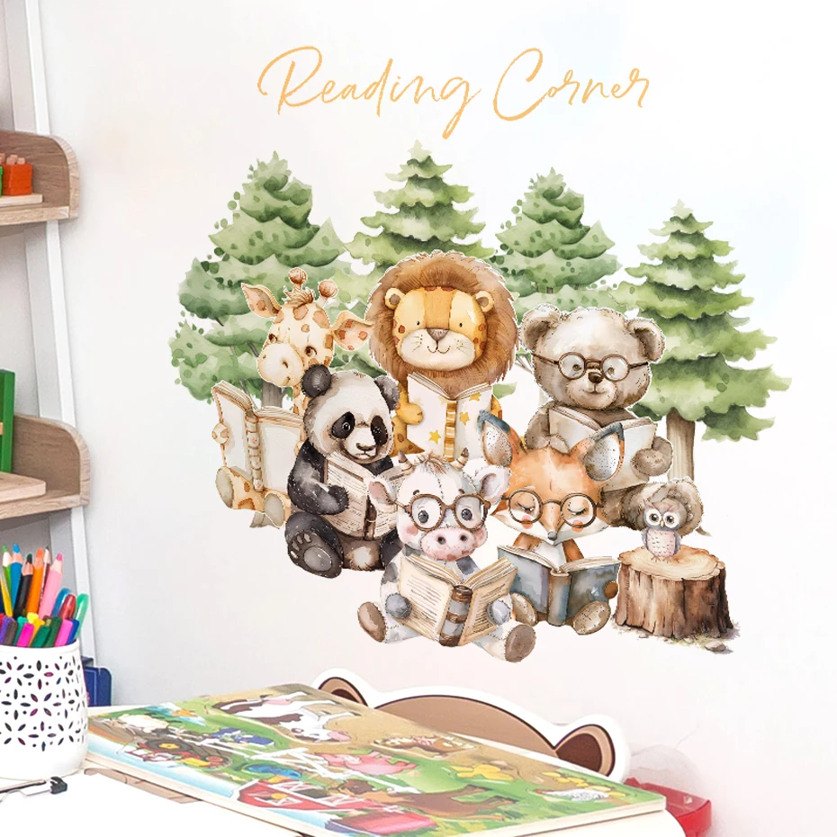 Pegatinas de pared animales dibujos animados habitación infantil - imagen 4