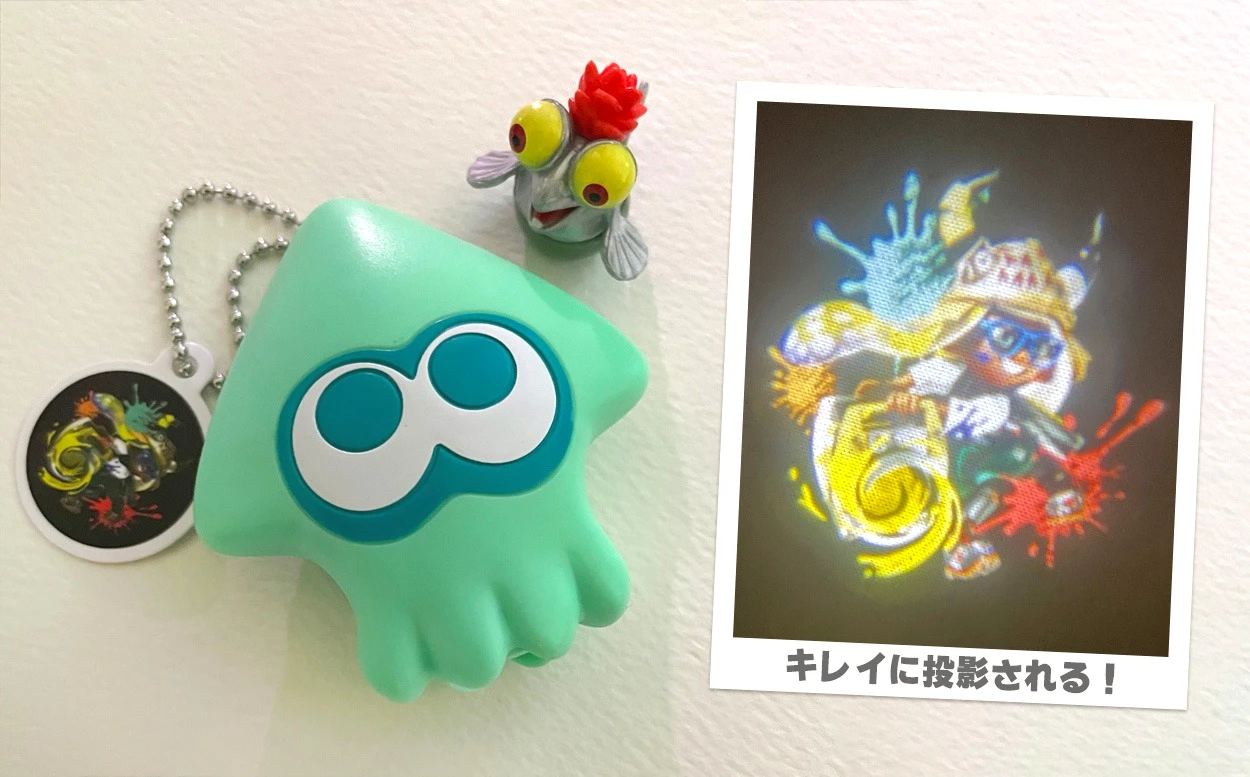 TakaraTomyArts cápsula de juguete lindo juego de tirador proyector parte de luz.3 Ika Tako calamar pulpo mascota bola cadena colgante Gachapon - imagen 4