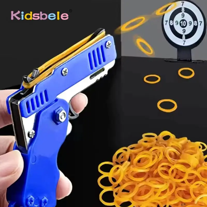 Pistola de juguete con bandas elásticas – Juguete plegable para niños