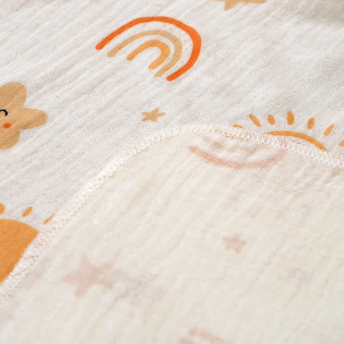 Manta de crepé de algodón 100% de 80x80cm, manta envolvente de muselina para bebé, colcha de abrazo, ropa de cama, manta suave para recién nacido, Toalla de baño envolvente - imagen 4