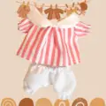 peach pink stripes