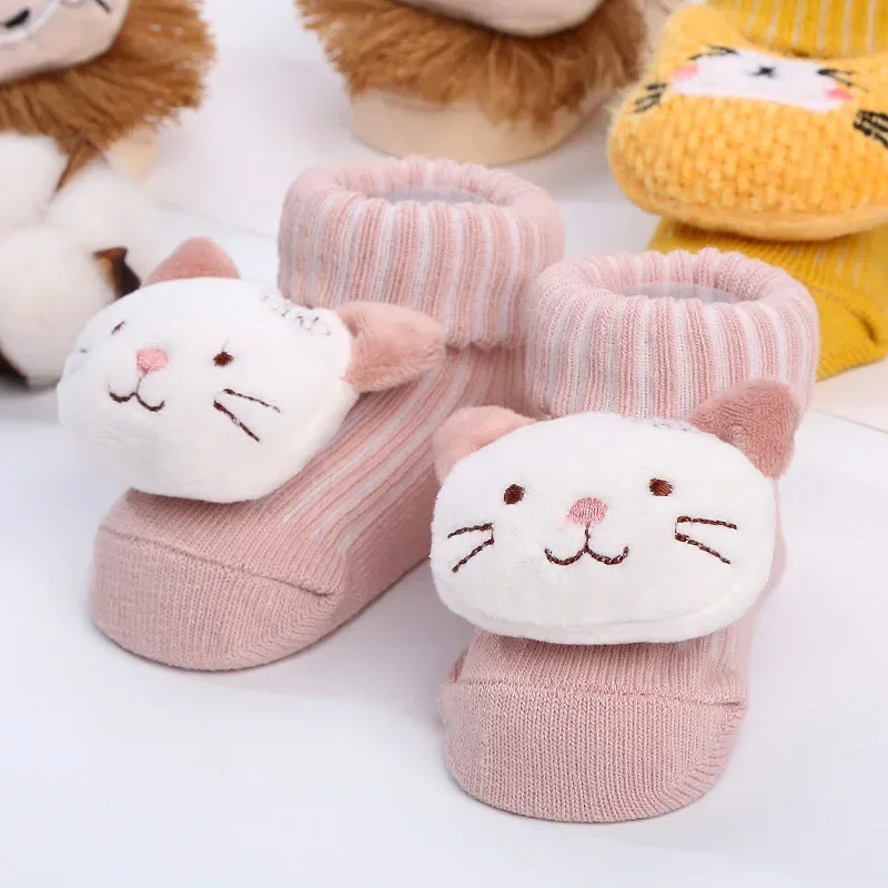 Calcetines suaves de algodón Kawaii para bebé recién nacido, calcetines de muñeca 3D con animales de dibujos animados para niños y niñas, calcetines de suelo para niños pequeños - imagen 3
