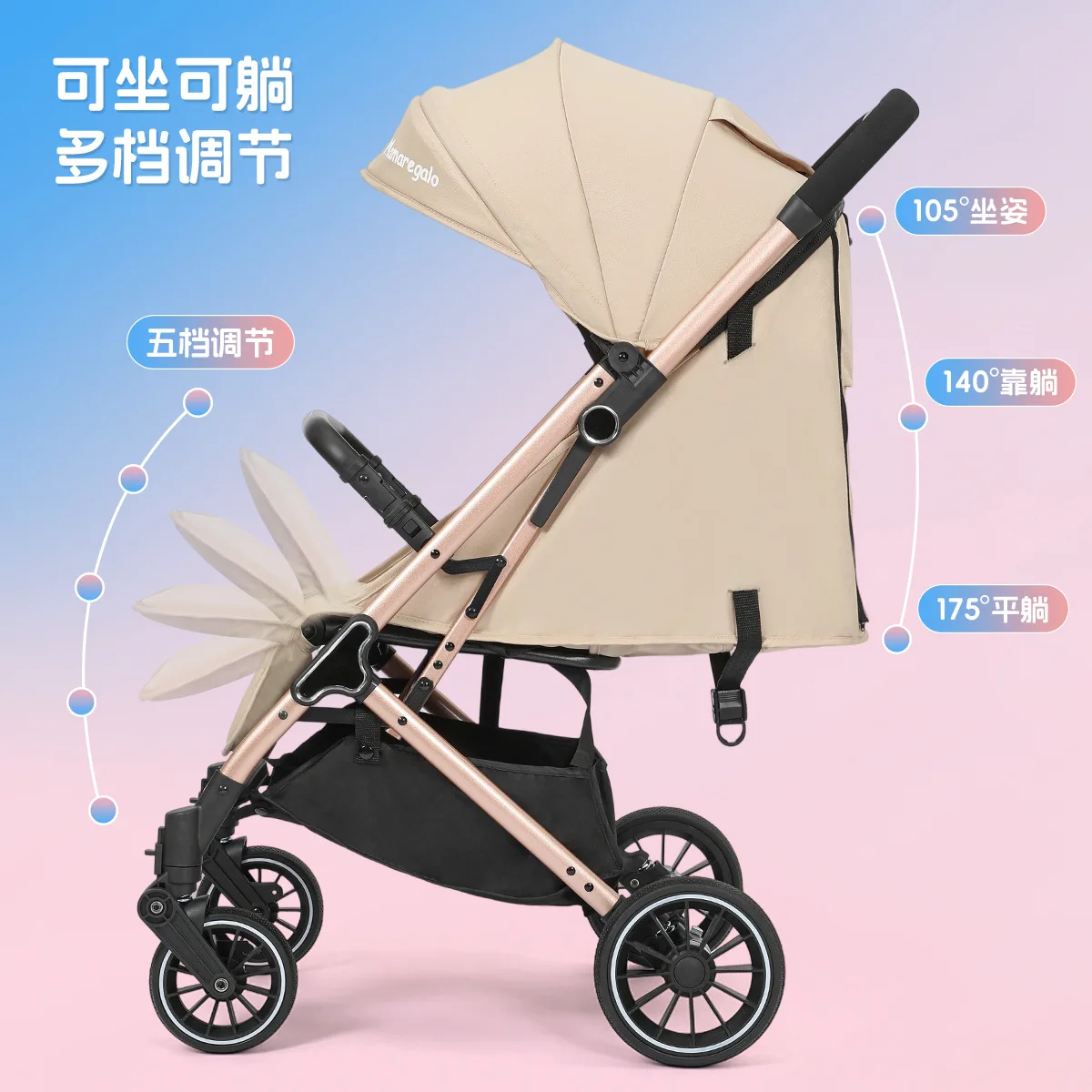Cochecito bebé ligero plegable fácil de guardar y pasear cómodo - imagen 5
