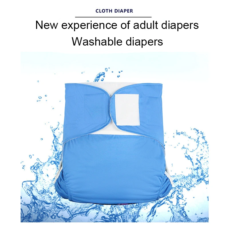 Pañales de tela reutilizables y lavables para adultos: forro de seda helada y ante suave, almohadillas absorbentes con cierre de velcro, diseño de gancho y bucle - imagen 3