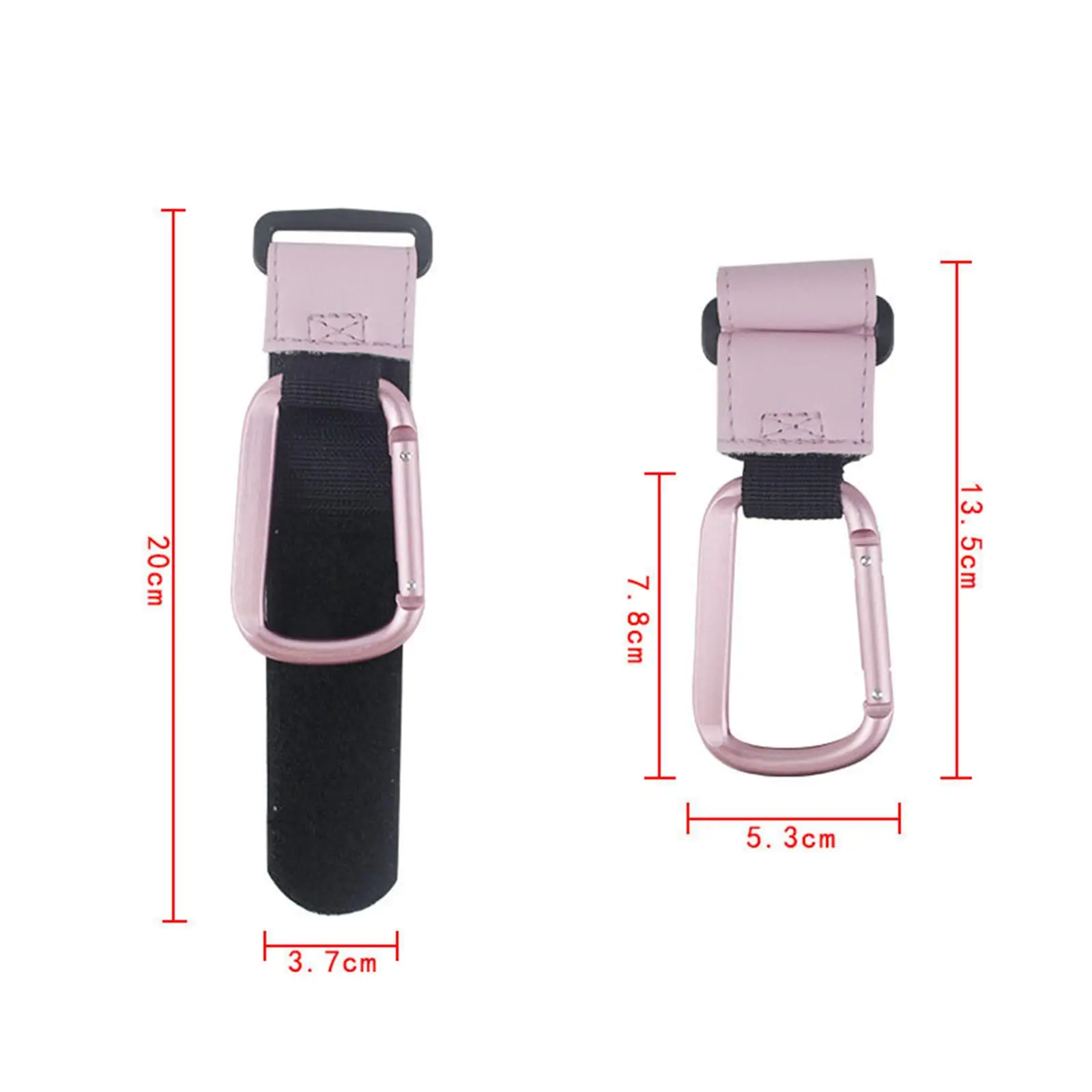 Ganchos de cuero para cochecito con colgador organizador de aluminio - imagen 3