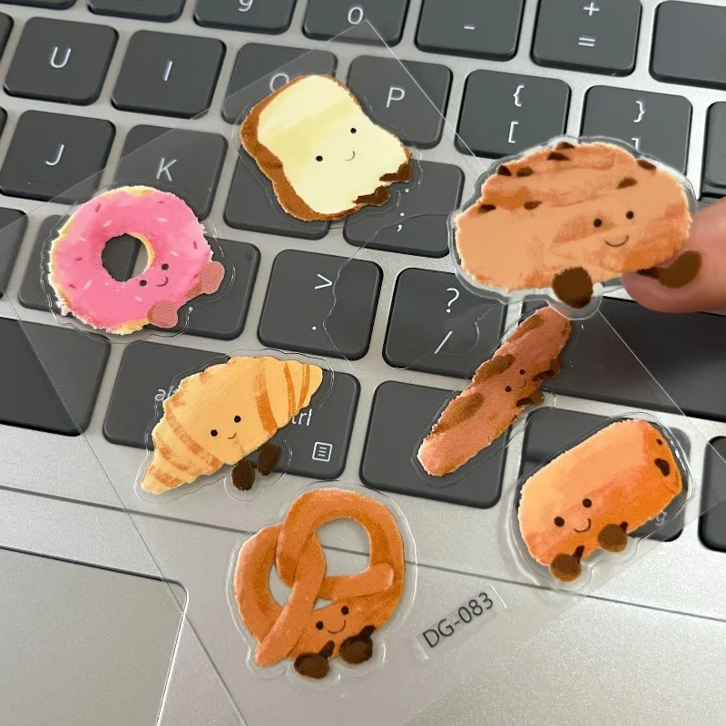 Pegatina artística de gelatina para hornear pan, adhesivo bonito de dibujos animados, portalápices impermeable, pegatina para cámara, pegatinas estéticas estacionarias - imagen 2