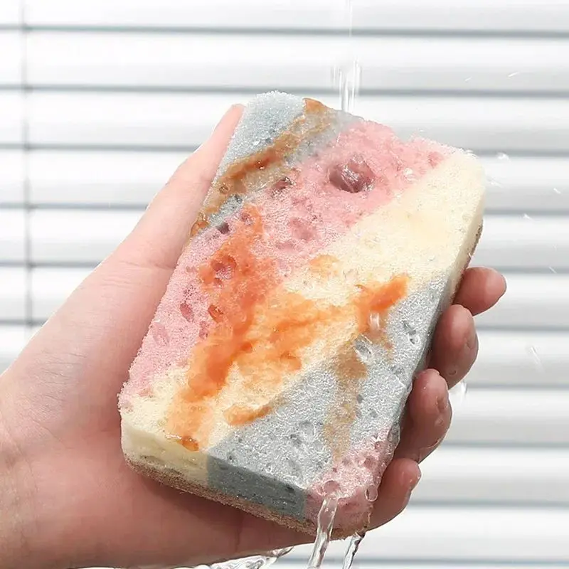 Esponja de limpieza de cocina, se puede utilizar en ambos lados, esponja para lavar platos, paño, herramienta de limpieza del hogar, 1/5 Uds. - imagen 5