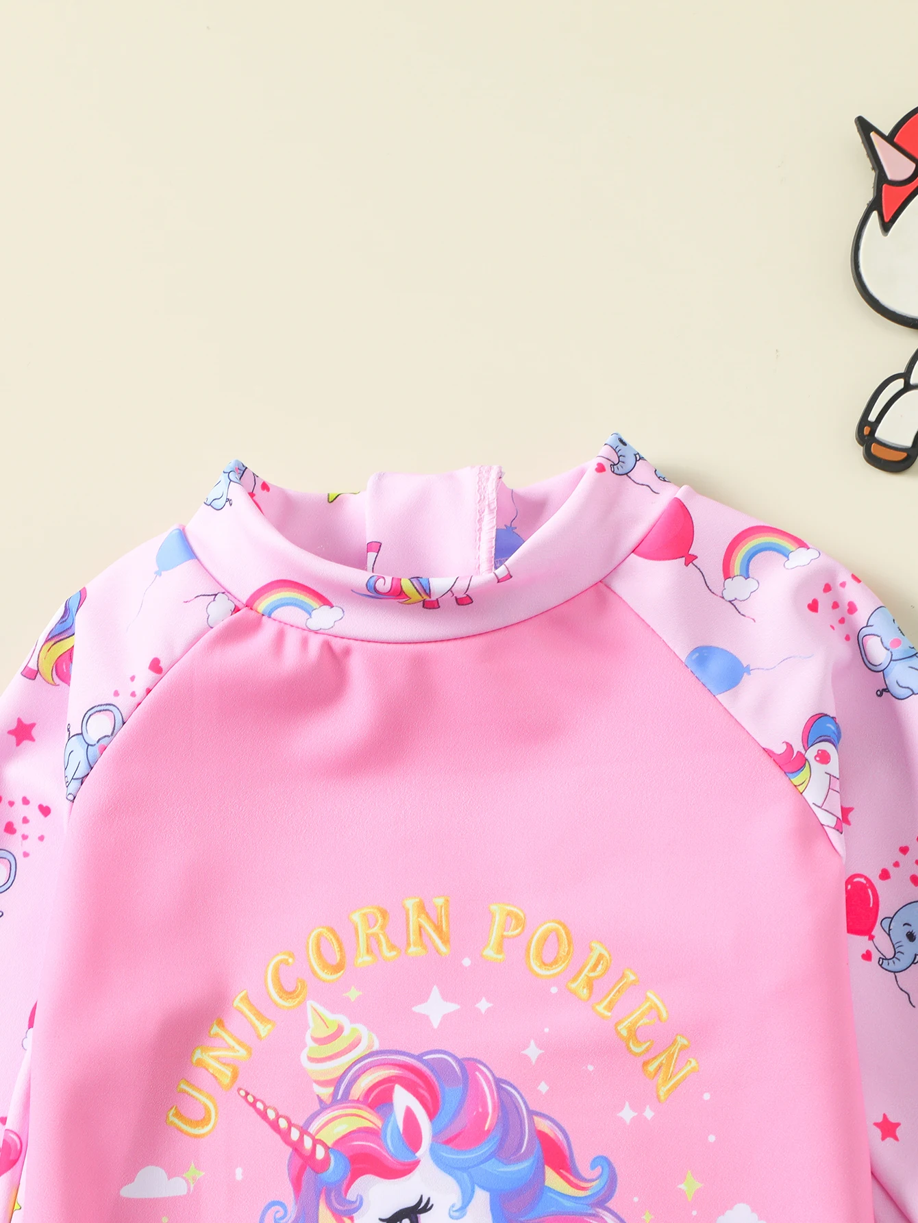 Traje de baño de manga larga con volantes de unicornio para niñas - imagen 5