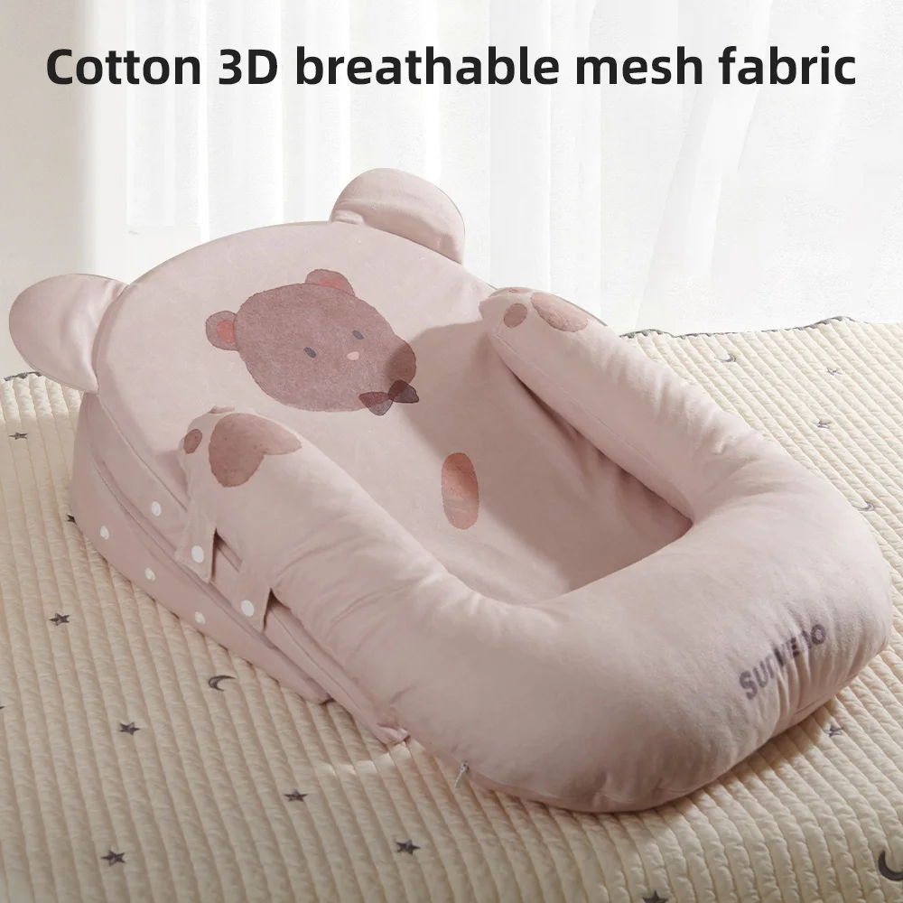 Sunveno-almohada de alimentación ajustable y transpirable para bebé, cojín de soporte cómodo para escupir, alivio - imagen 5