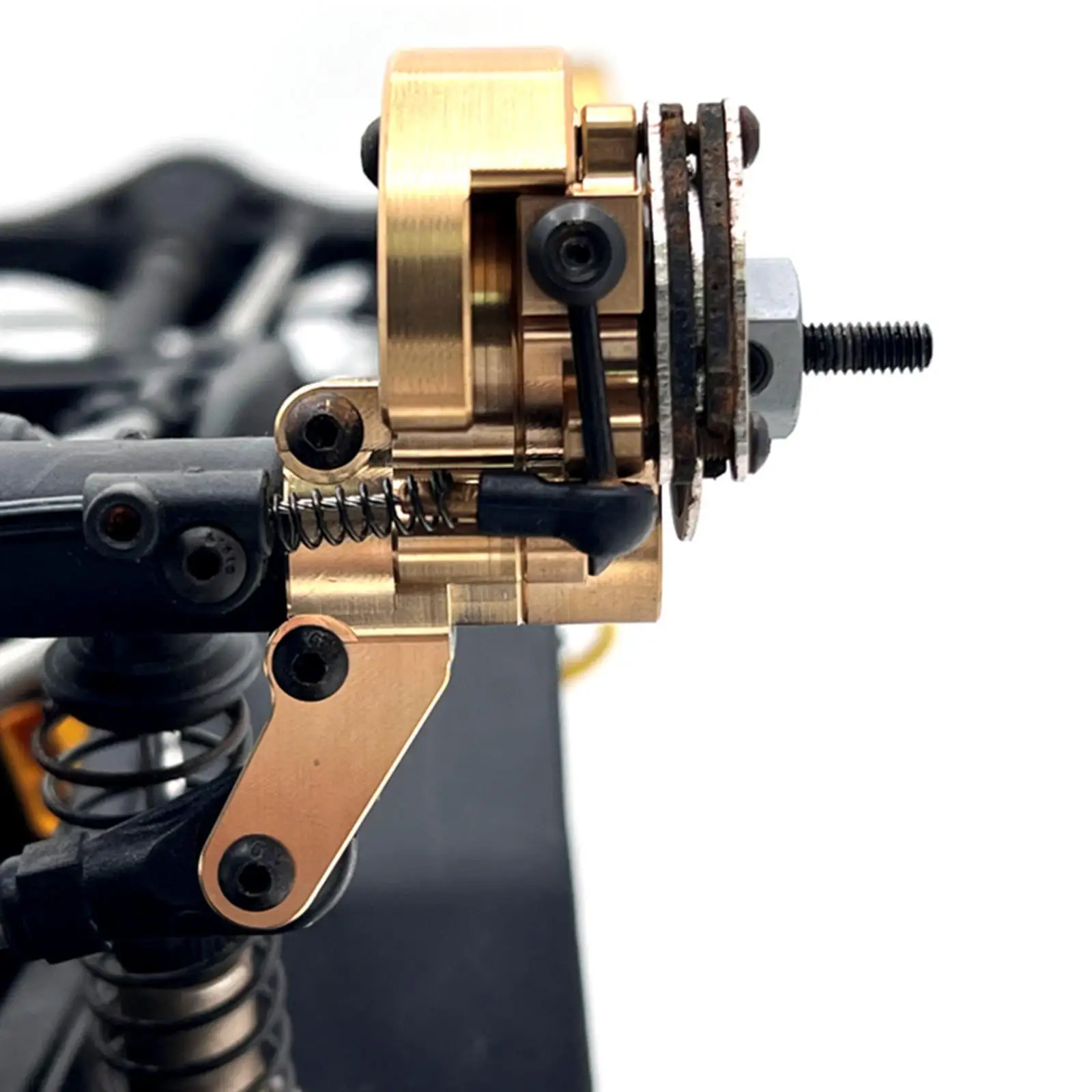 4Pcs 1/10 Rear Steering Knuckles and Gear Cover Brass Rear Steering Cup Upgrade for Yk4106 Trucks RC Hobby Car Model Accessories