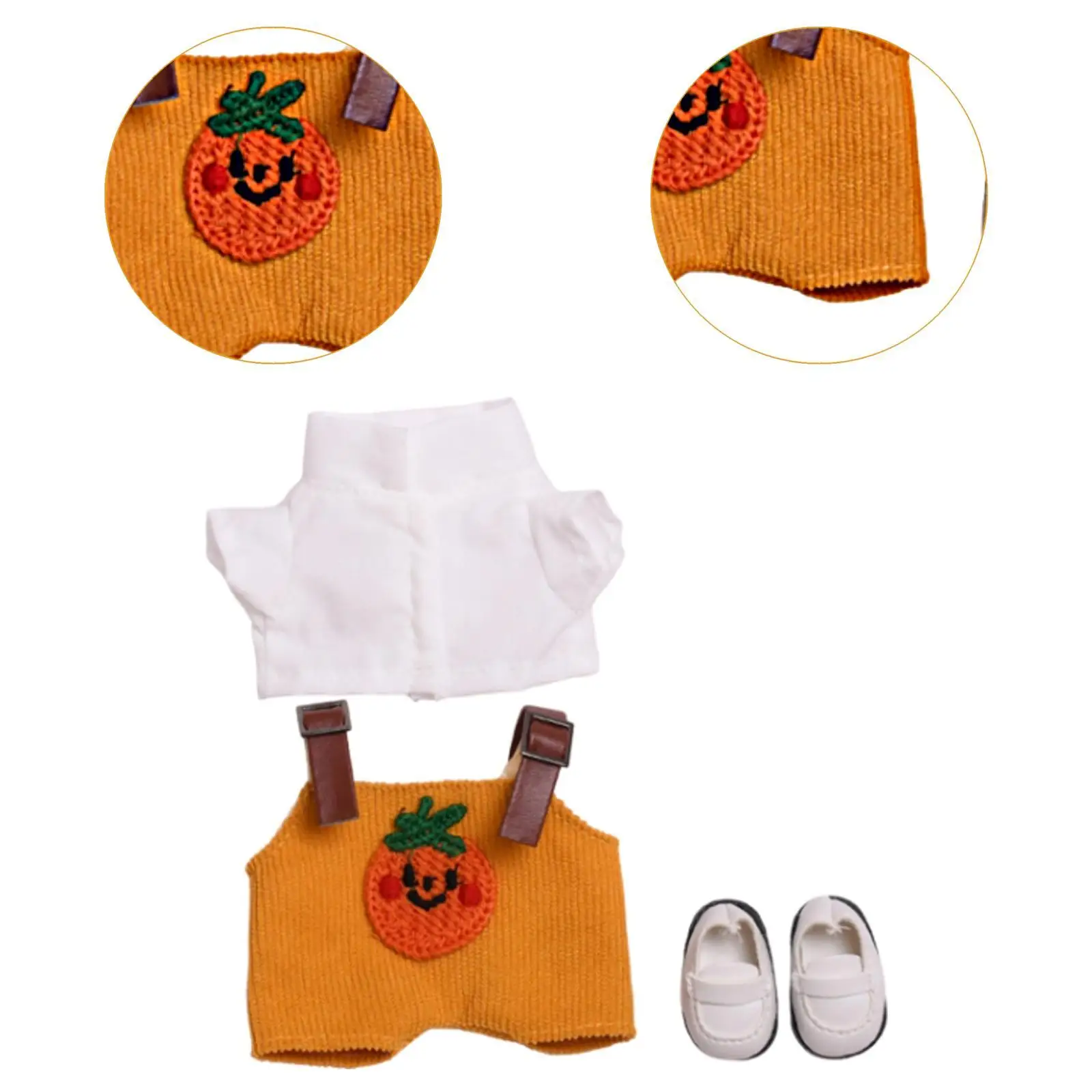 15cm 17cm Plush Doll Clothes Plush Doll Accessories DIY Dress up Stuffed Animals Clothes Doll Overalls Shirt with Shoes Stylish