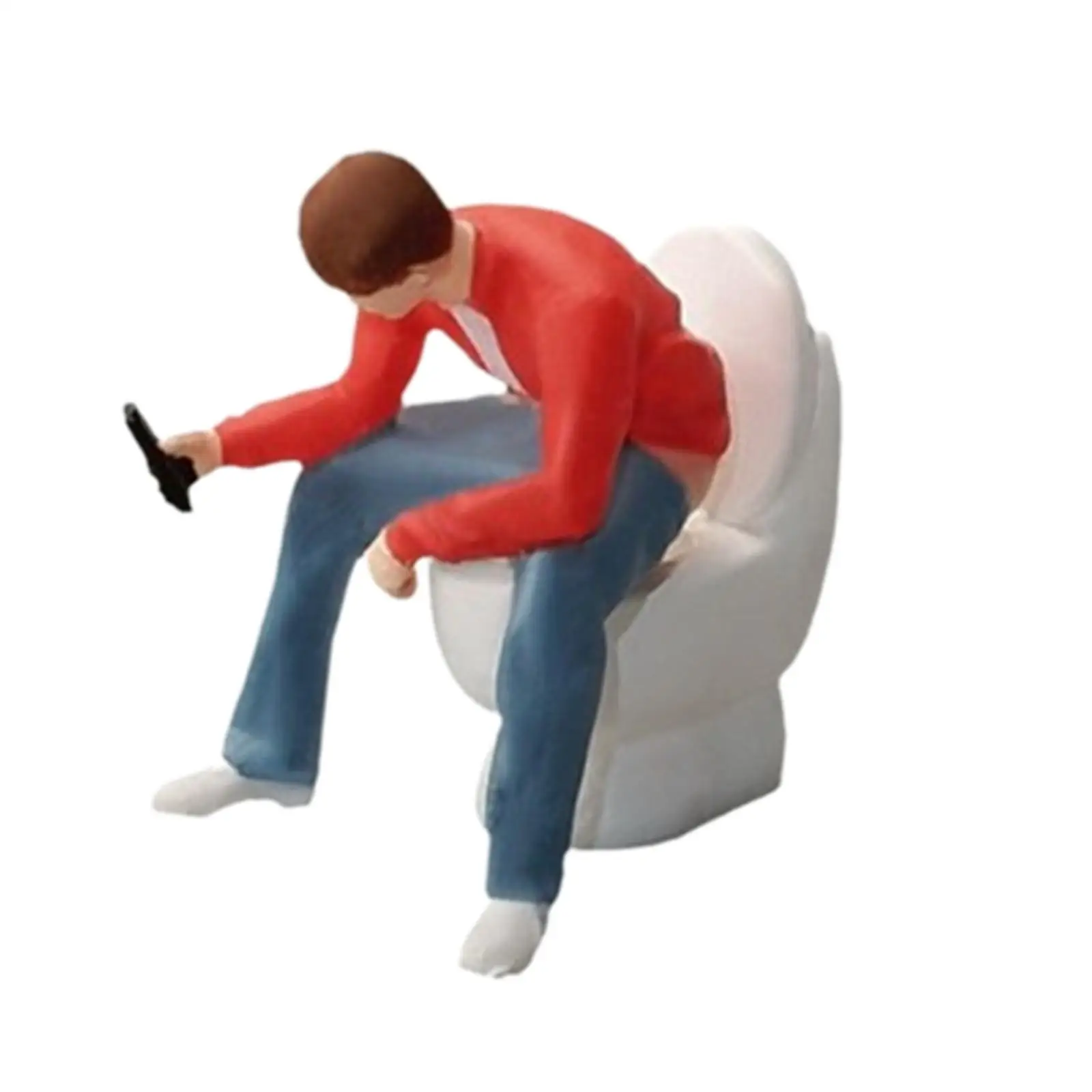 1/64 Mini Toilet Toy Miniature Toilet Model for Miniature Scene DIY Projects