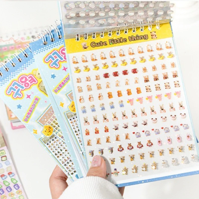 Libro de pegatinas kawaii DIY infantil – animales y K-pop