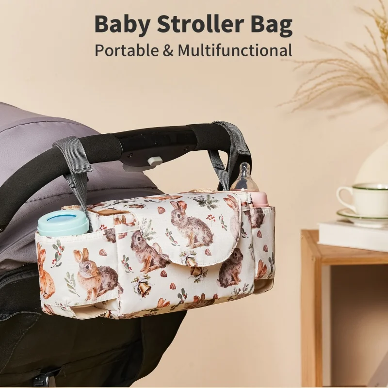 Bolsa colgante multifuncional para cochecito de bebé, para almacenamiento de biberones y vasos de agua, accesorio para cochecito de niño colgante
