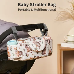 Bolsa colgante para carrito con organizador y porta biberones