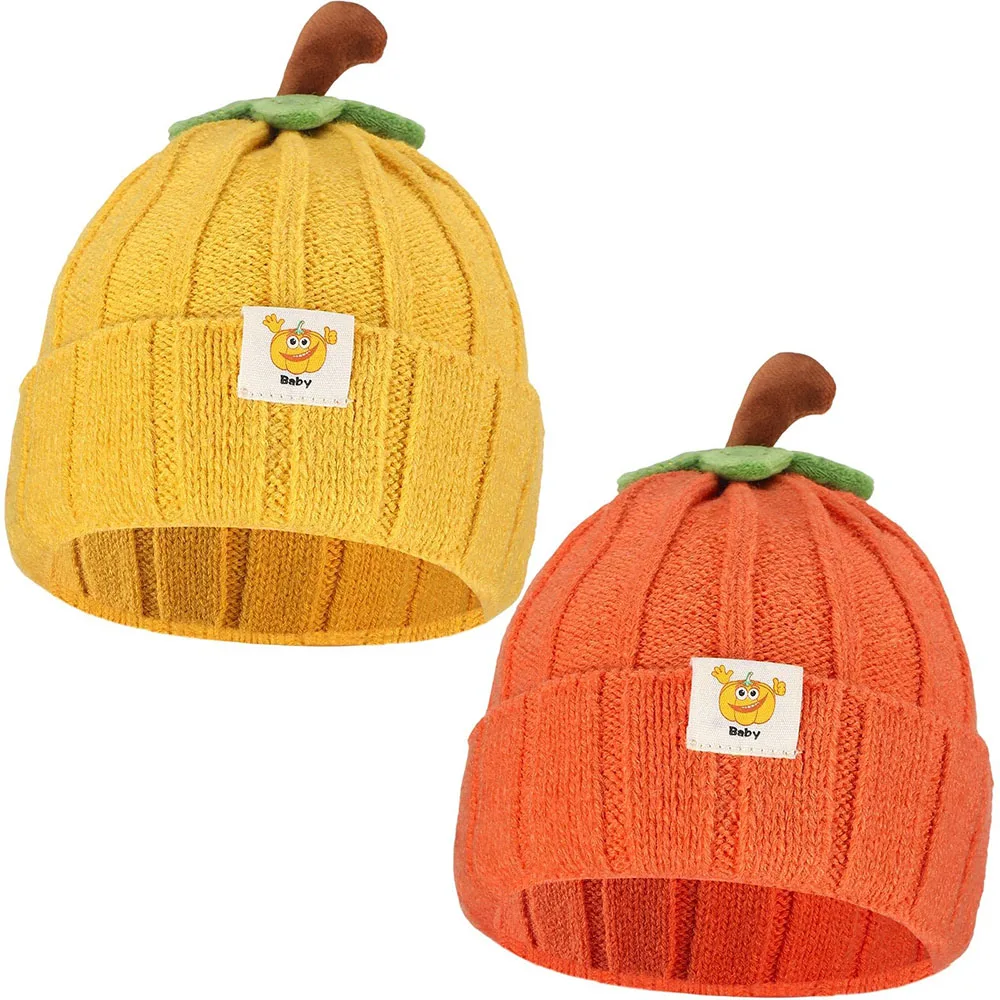 Gorro de calabaza para bebé de Halloween, gorro de calabaza para niños, bonito gorro tejido para recién nacido, gorro de Acción de Gracias para bebé (niño o niña) de 5 a 3 años