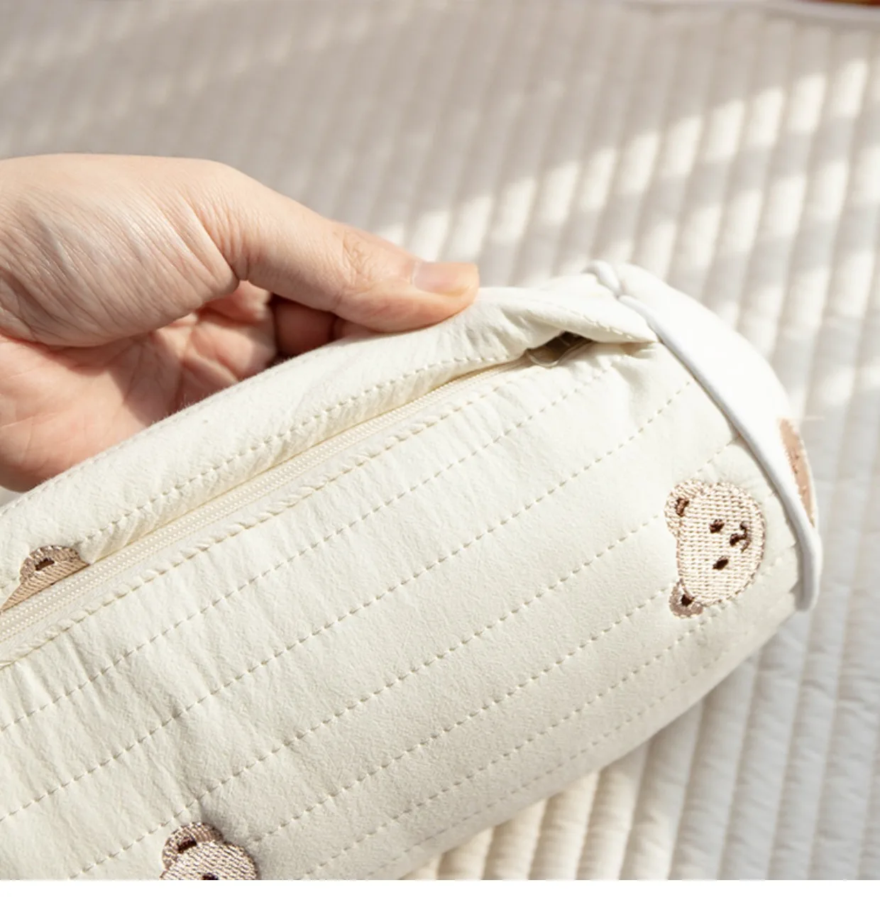 Textura algodón almohada bebé