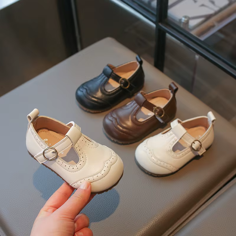 Zapatos de cuero princesa para niñas – Suela blanda antideslizante - imagen 3