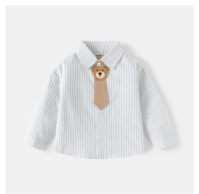 MILANCEL Camiseta infantil de oso a rayas para primavera - imagen 3