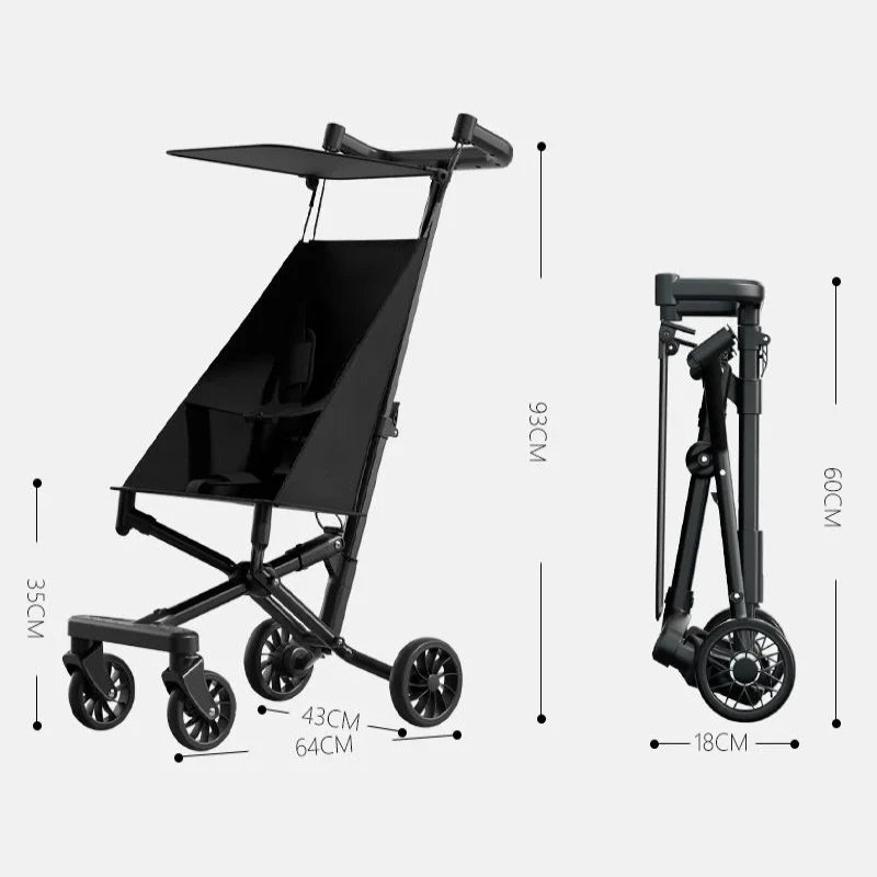 Cochecito bebé plegable con un clic ligero portátil antivuelco - imagen 2