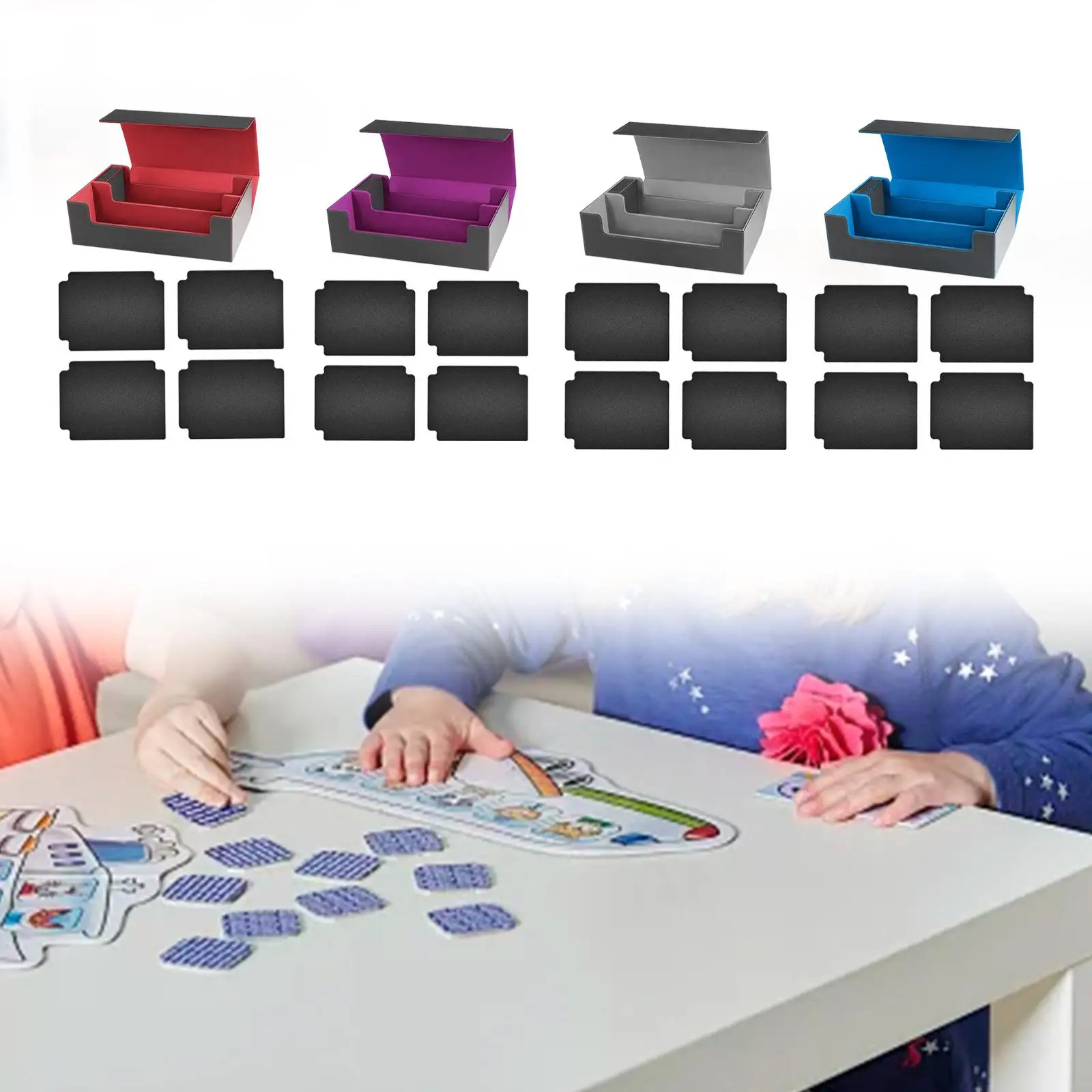 Trading Card Deck Box Lightweight Container PU Leather Playing Card Box