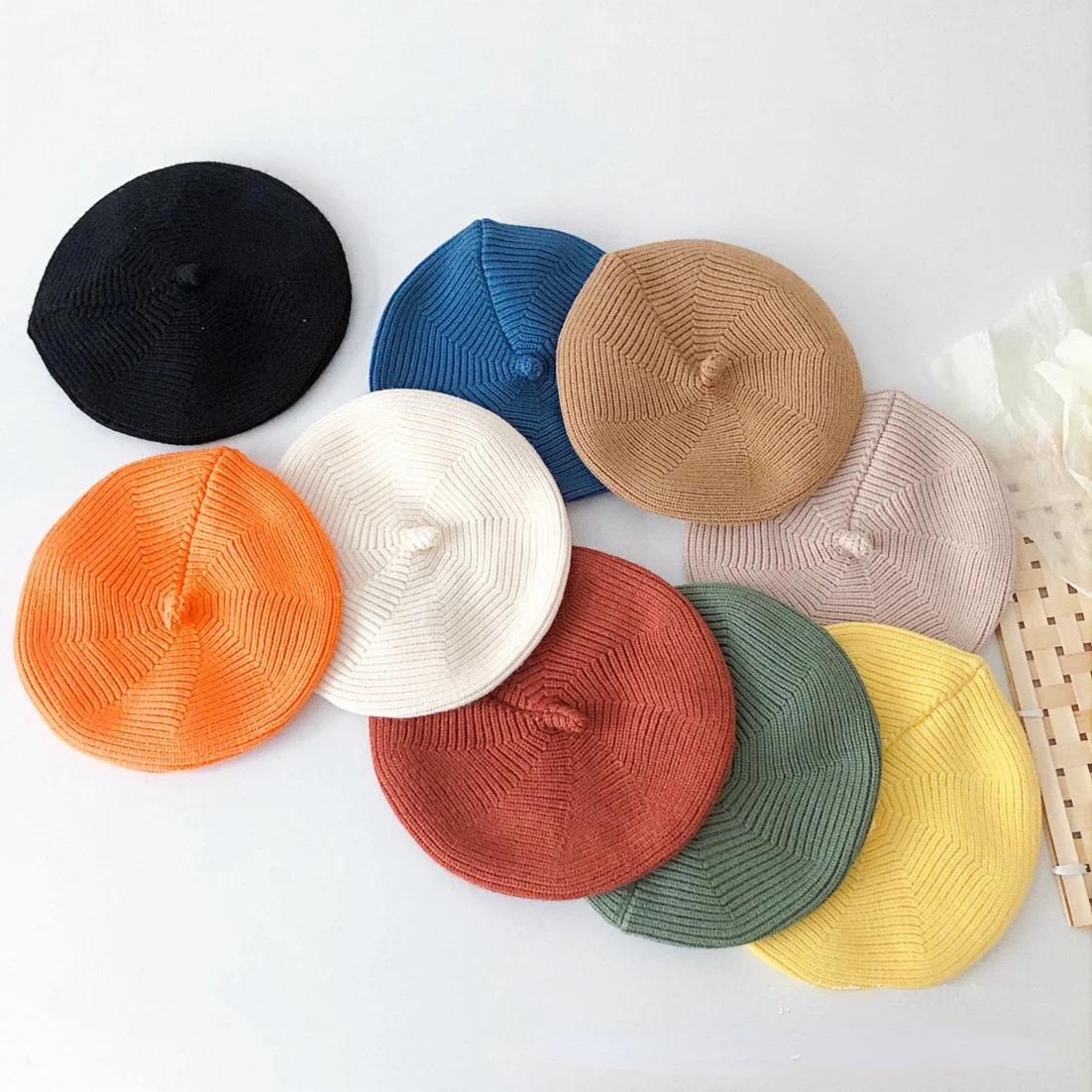 Boinas y gorros tejidos de lana para niños – estilo coreano turbante - imagen 4