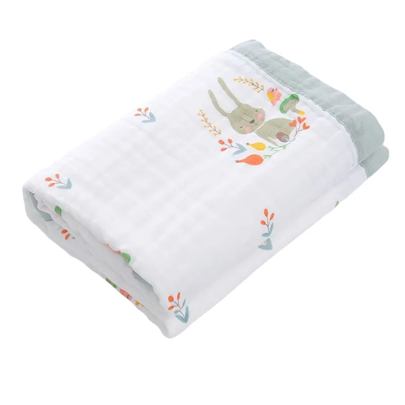 Toalla de baño de gasa, manta infantil Xia Liang, abrazada por seis capas de mantas para recién nacidos de ala ancha de alta densidad - imagen 5