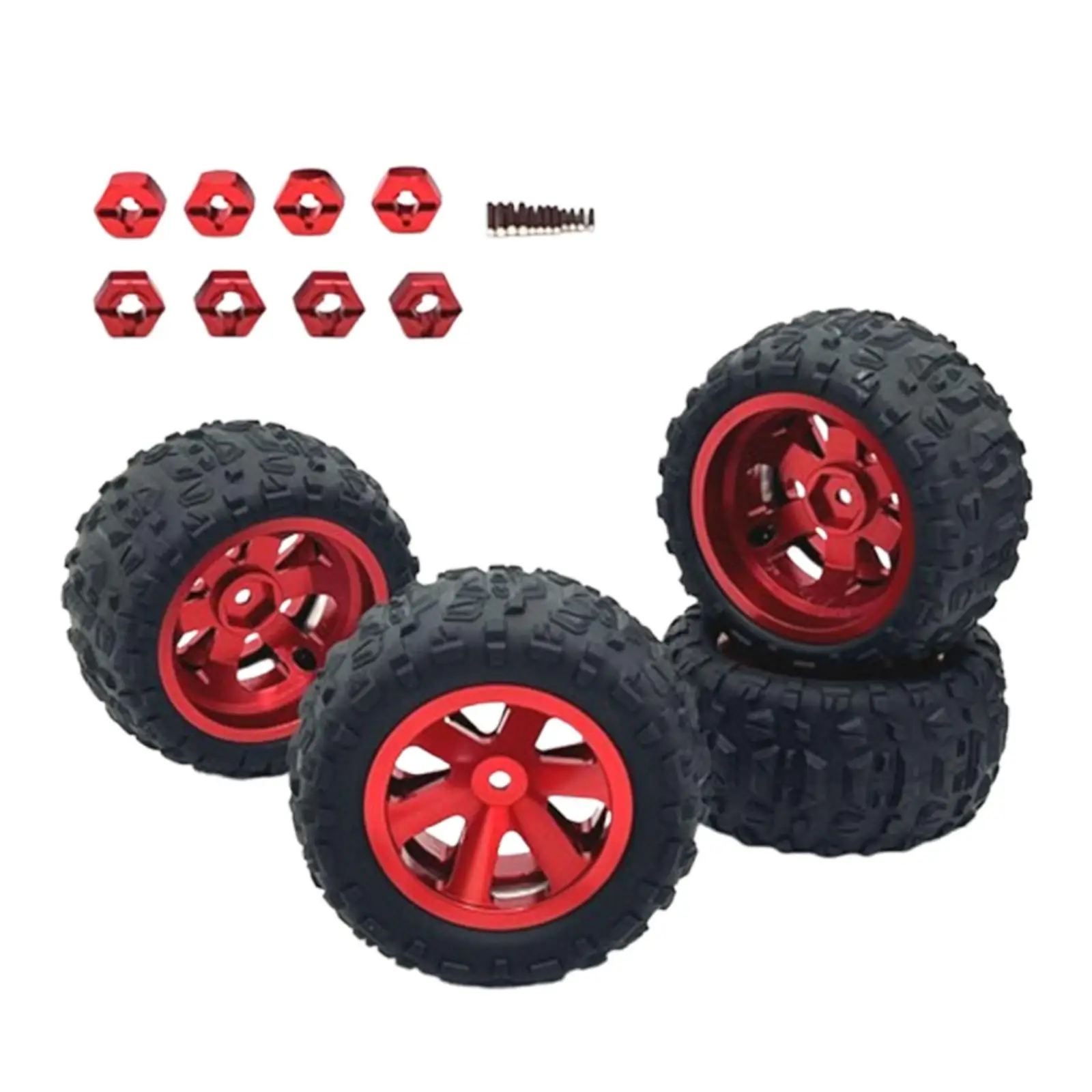 4Pcs RC Car Wheel and Tires Set DIY Modification Accessories Rubber Tires for A979 16207 14301 14302 1:12 1:14 1:16 1:18 RC Car