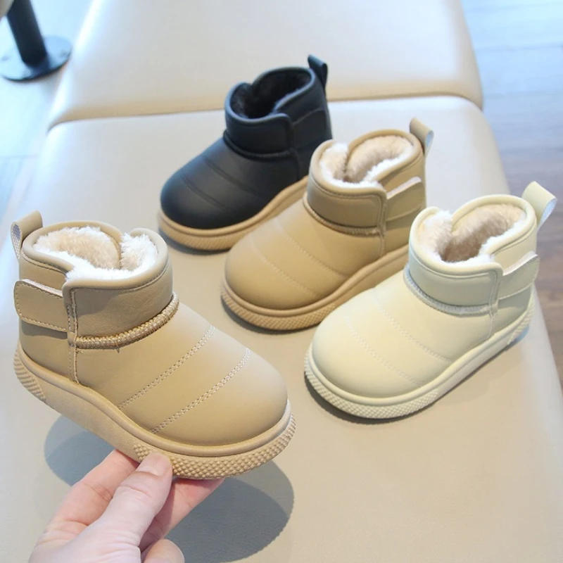 Botas de invierno para niñas: felpa cálida y antideslizantes, cómodas