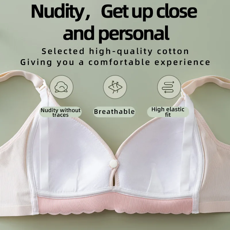 Sujetador de lactancia fino de nailon sin aros, copa extraíble, hebilla superior para mamás, correas ajustables cómodas para lactancia de maternidad - imagen 4