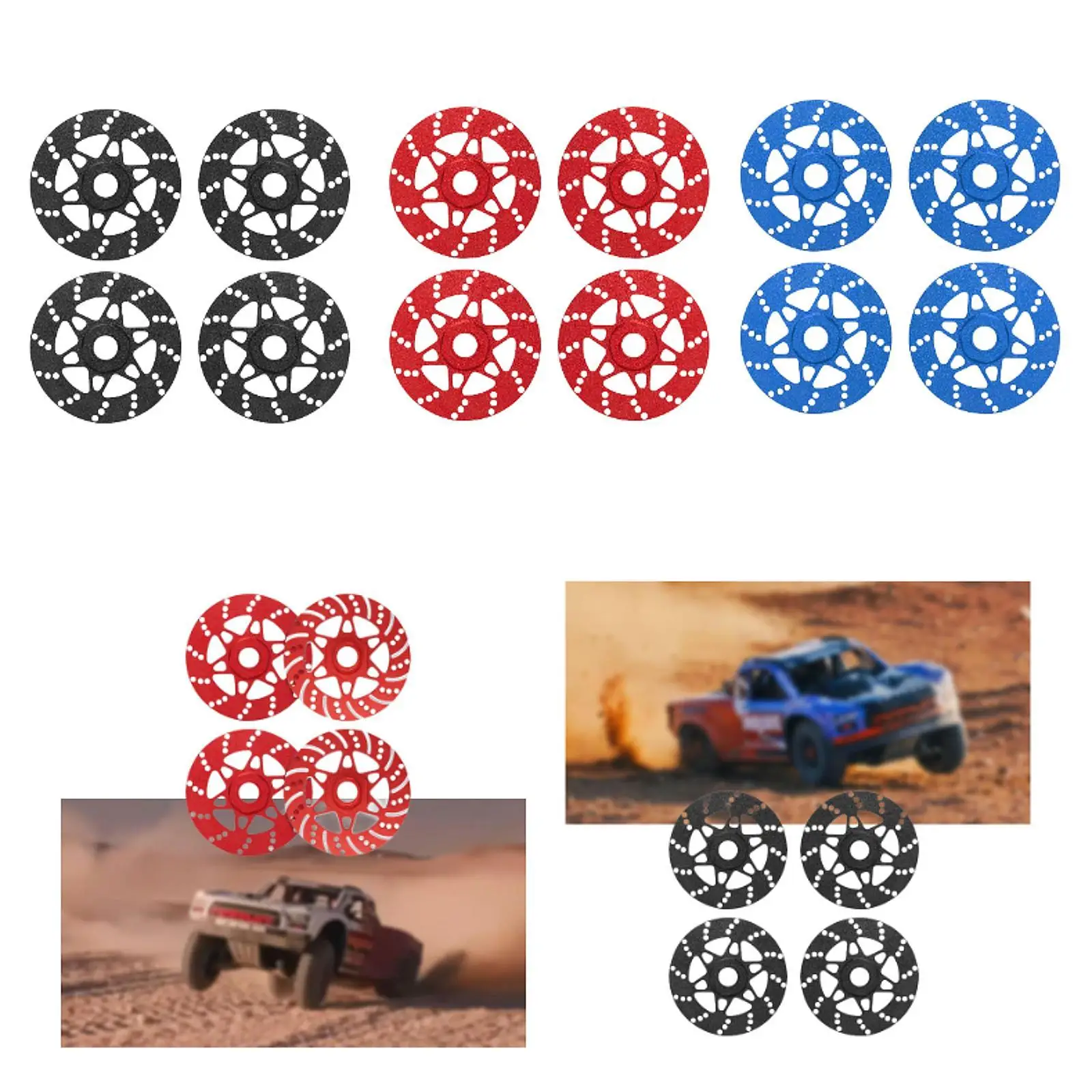 4Pcs RC Wheel Brake Disc for 1:7 1:8 Scale RC Truck Car Parts DIY Modified