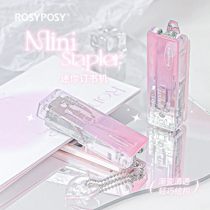 Grapadora de 40 hojas de capacidad 10 #   Mini suministros de oficina de color degradado de herramientas de encuadernación de papel de alto nivel de apariencia - imagen 3