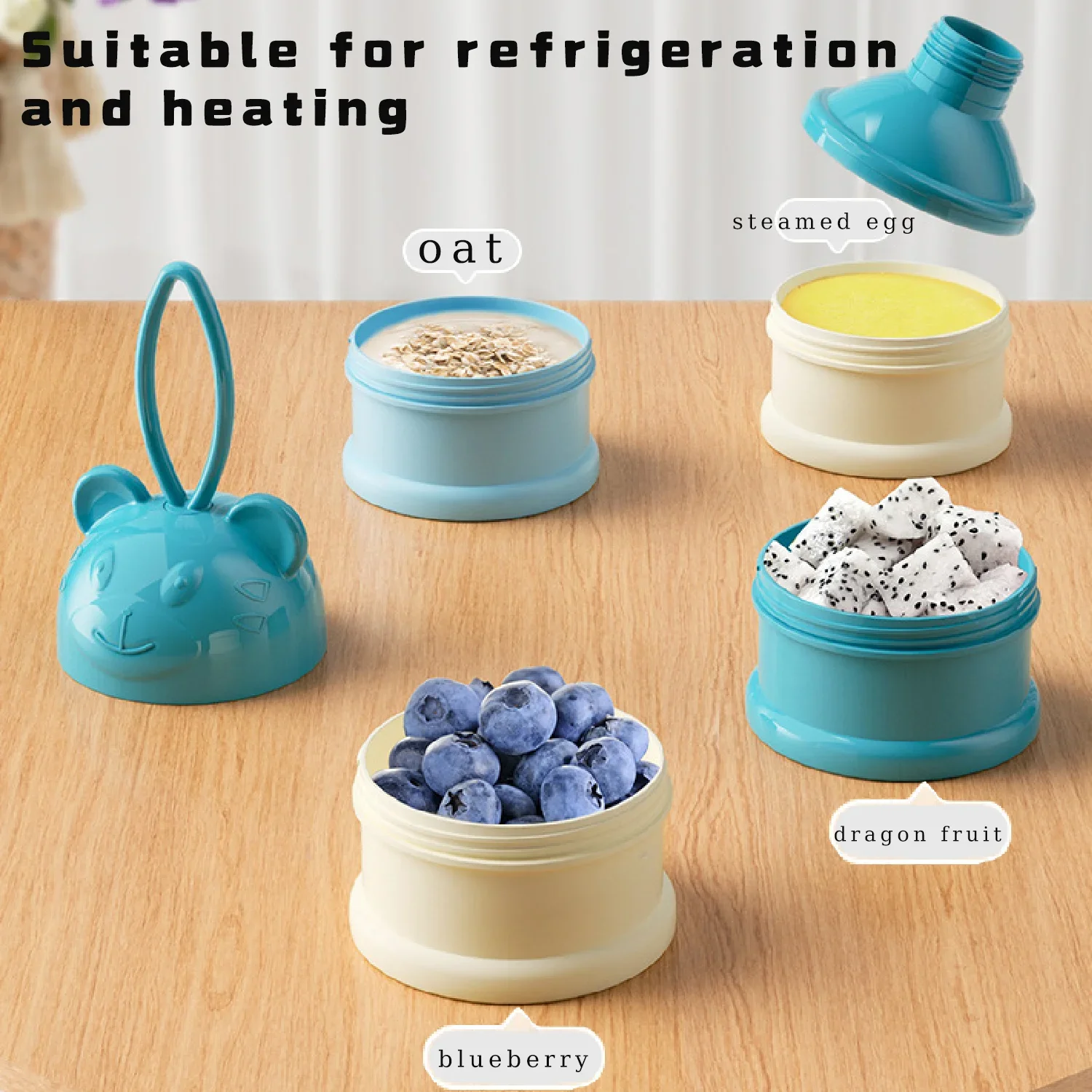 Caja de embalaje de leche en polvo para alimentos complementarios para bebés de 3 capas, caja de leche en polvo portátil, material de calidad alimentaria, tanque de almacenamiento sellado