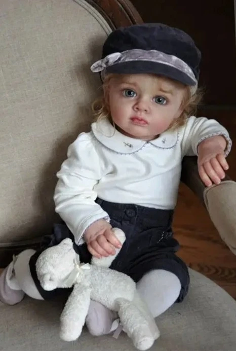 NPK-Kit de muñeco realista sin terminar, hecho a mano, alta cantidad, 24 pulgadas, piezas de bricolaje ya pintadas, Tutti con pelo rubio, bebé realista - imagen 2