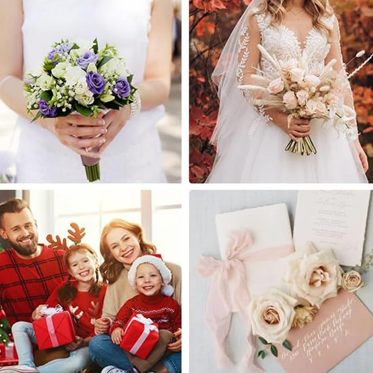 3 unidades de cinta de gasa color rosa melocotón para decoración de fiesta de cumpleaños, regalos de boda, invitaciones de cumpleaños, sobres para manualidades - imagen 4