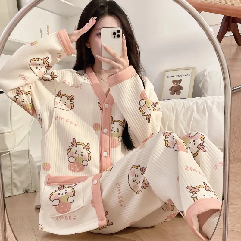 Pijama de lactancia transpirable en algodón con cintura ajustable - imagen 2