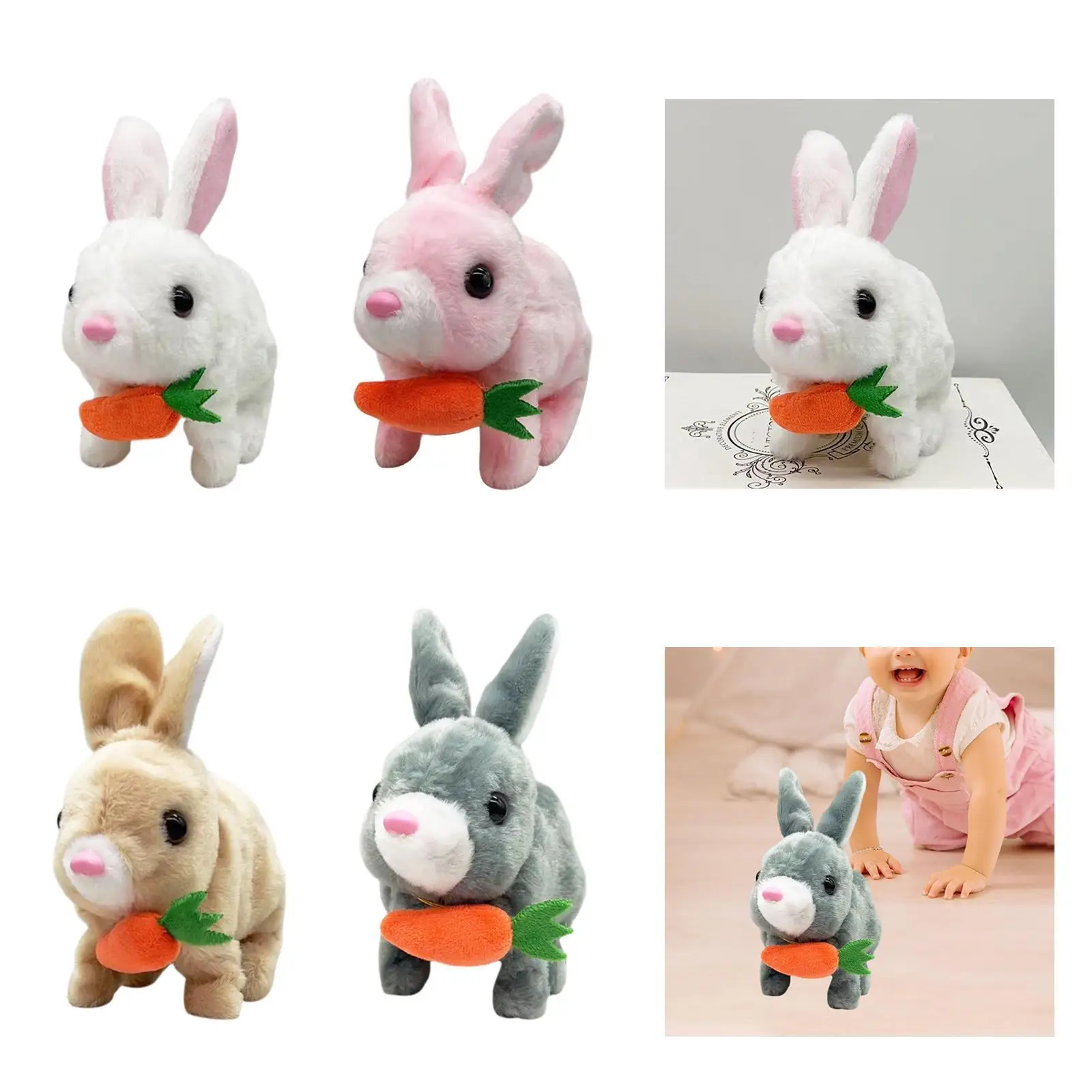 Electric Bunny Plush Toy Lovely Interactive Plush Rabbit for Kids Boys Girls