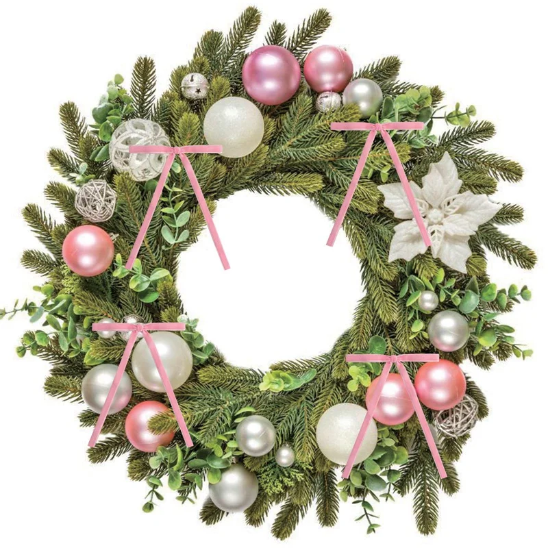 24 Uds. Lazos de terciopelo, lazos para árbol de Navidad, lazos de regalo, lazo de cinta de terciopelo, decoración de corona Vintage, envoltura de regalo de Navidad, manualidades DIY - imagen 2