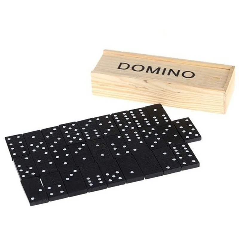 28 unids/set de juegos de mesa de dominó de madera, divertido juego de mesa de viaje, juguetes de dominó para chico, juguetes educativos para niños, regalos - imagen 2
