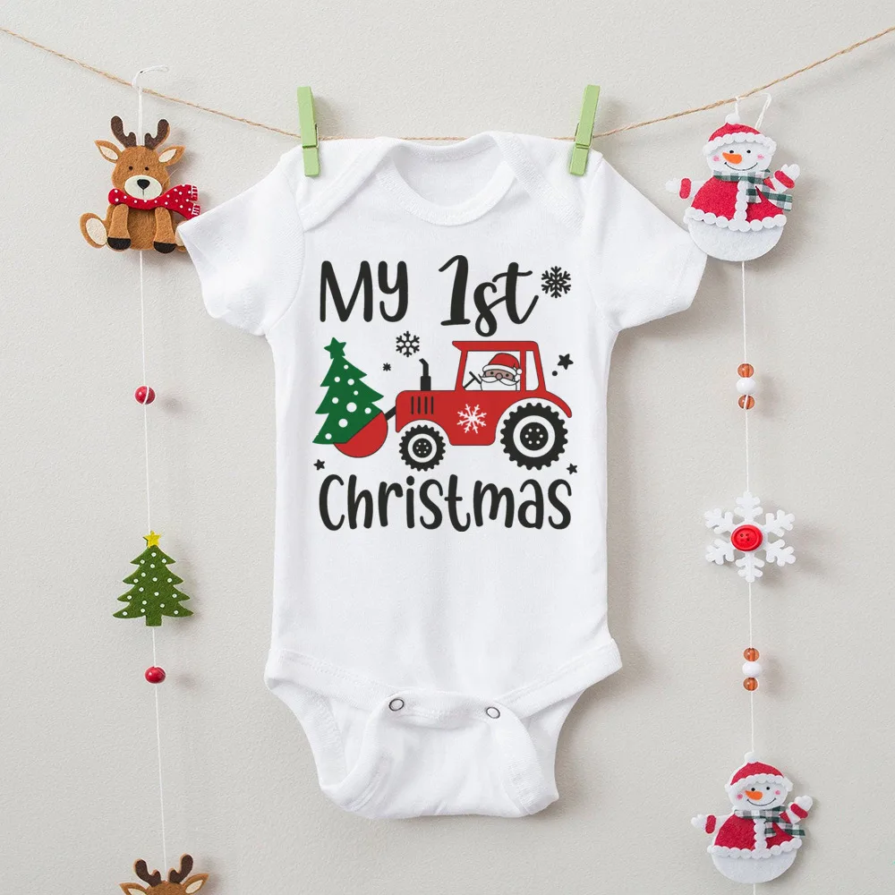 Mono navideño de algodón para bebé con primer estampado festivo - imagen 4
