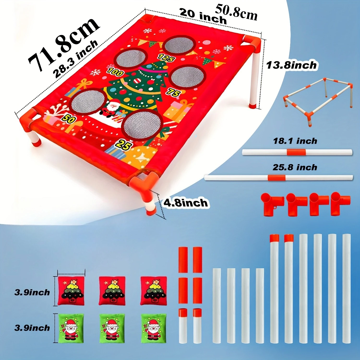 Bolsas de frijoles navideñas, juegos de carnaval, Cornhole, juguetes al aire libre para niños, juego de patio trasero, juegos deportivos para patio de césped, regalo de cumpleaños y Navidad - imagen 2