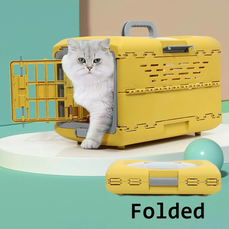 Transportín portátil para gatos, caja transportadora plegable para gatos al aire libre, bolsas transpirables para cachorros, gatitos, perros, gatos, gatitos, producto de viaje
