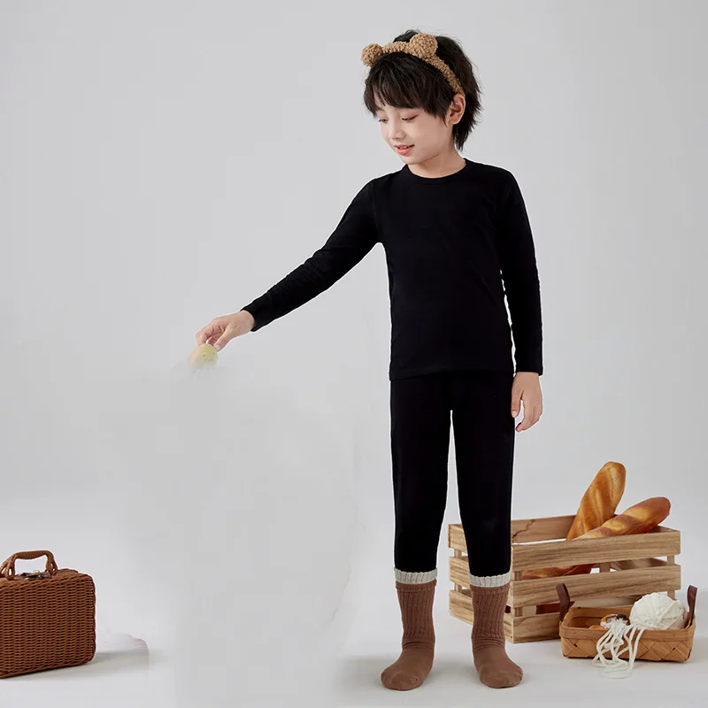 Enfants longs johhs ensemble bébé filles longs Johns sous-vêtements pour enfants bébé garçons sous-vêtements thermiques en coton 3-9 ans couleurs bonbons - imagen 4